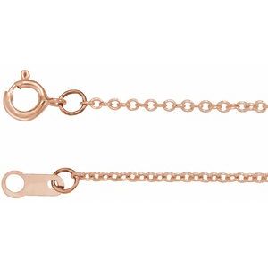 10K Yellow Or Rose Gold 1 Mm Spring Ring Polished Cable Chain