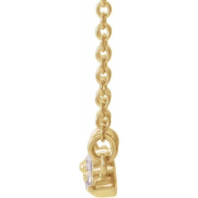 14K Yellow Gold 17.4 X 3.8 Mm 18 In Polished 1/4 Ctw Natural Diamond Curvy Graduated Necklace