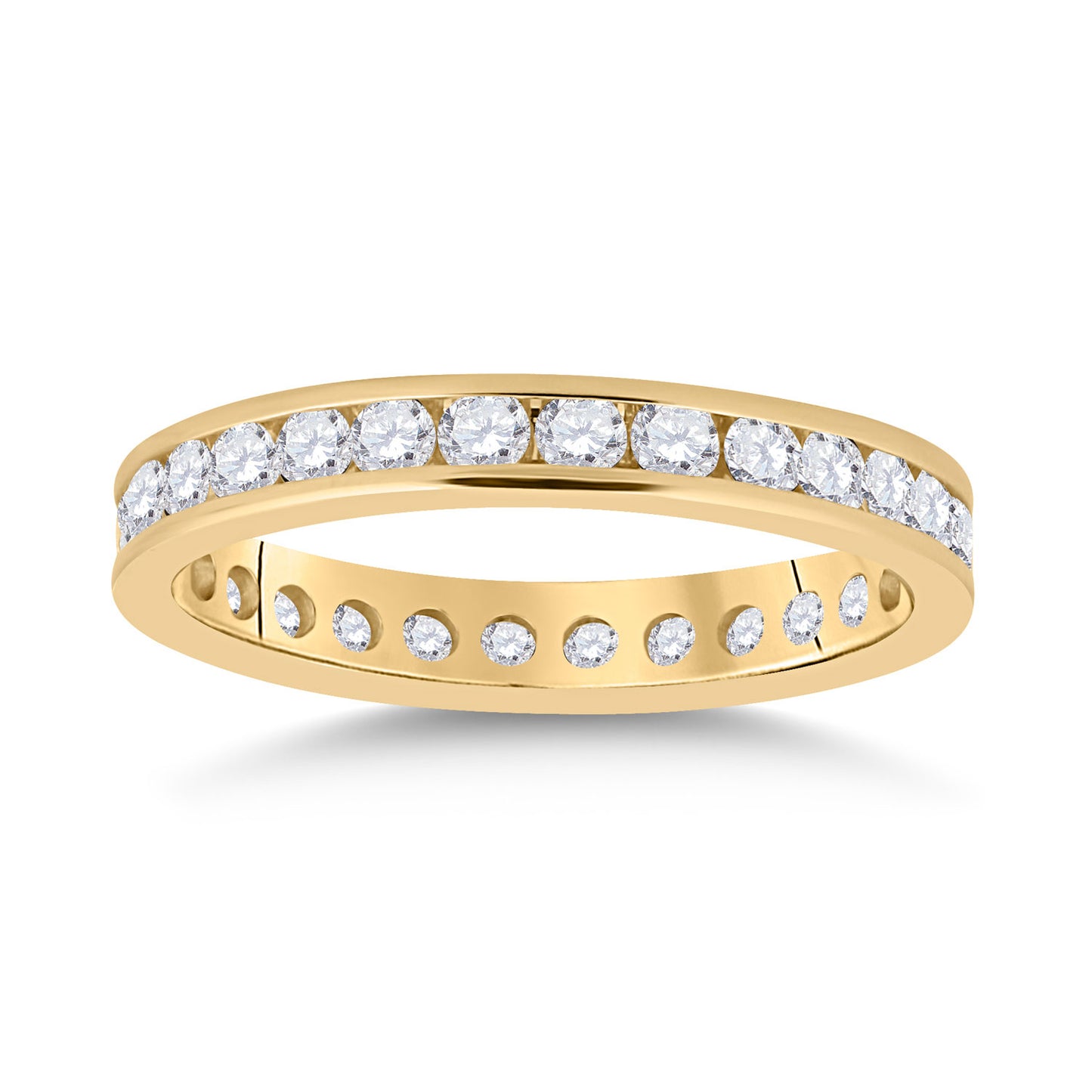 14K Yellow Gold Womens Round Diamond Eternity Wedding Band 1 Cttw, Womens Size: 5-10