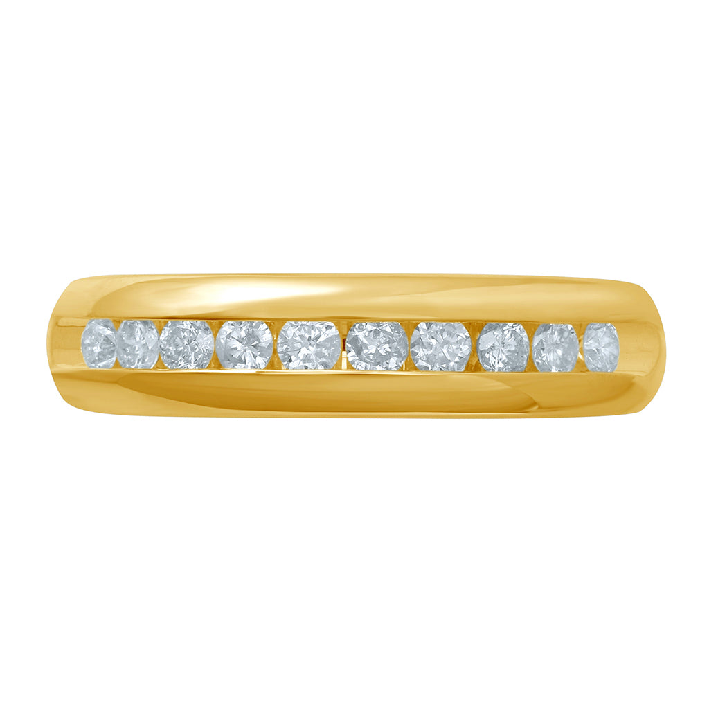 14K Yellow Gold 0.48 Cttw Round Diamond Mens Ring