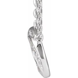 14K White Gold Round .8Mm G-I I1 .06 Ctw Natural Diamond Geometric Necklace, Length: 18 In