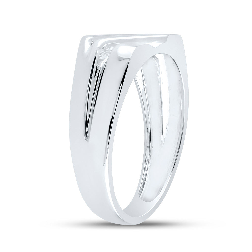 10K White Gold Mens Round Diamond Wedding Band Ring 1/8 Cttw, Mens Size: 7-13