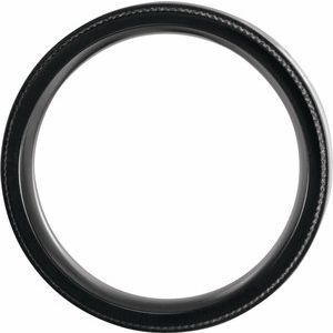 Black Titanium 8 mm Coin-Edge Band with Oak Wood Inlay