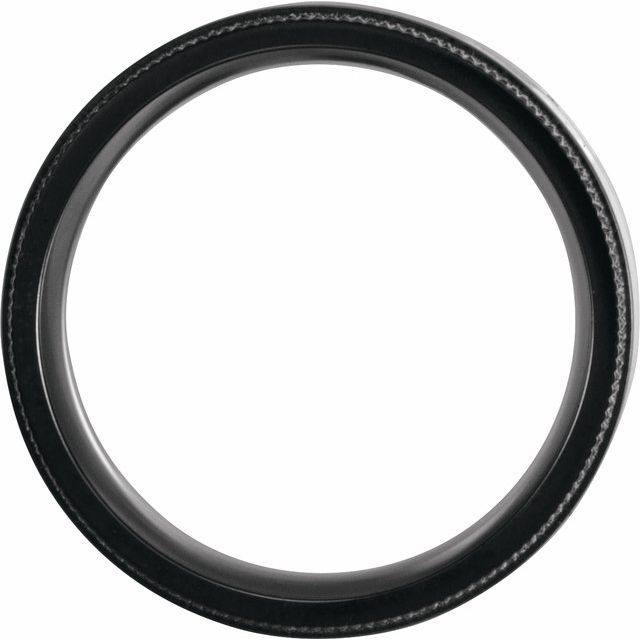 Black Titanium 8 mm Polished Coin-Edge Oak Wood Inlay Comfort-Fit Band Size 11.5