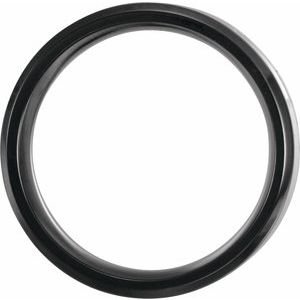 Black Titanium 8 mm Beveled-Edge Band with Wood Inlay