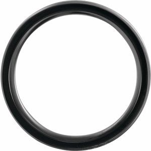 Black Titanium 8 mm Beveled-Edge Band with Ebony Wood Inlay
