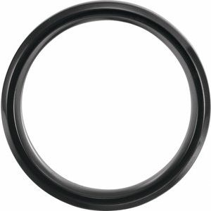 Black Titanium 8 mm Beveled-Edge Comfort-Fit Band with Hawaiian Koa Wood Inlay