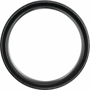 Black Titanium 8 mm Beveled-Edge Band with Teak Wood Inlay