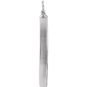Sterling Silver 26.5 Mm Screw Top Polished Screw-Top Coin Edge Coin Frame Bezel Dangle