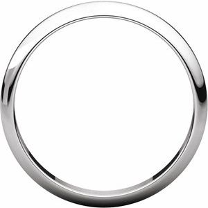 14K Yellow Or White Gold Or Sterling Silver Or Platinum 3.5 Mm Standard Weight Half Round Band