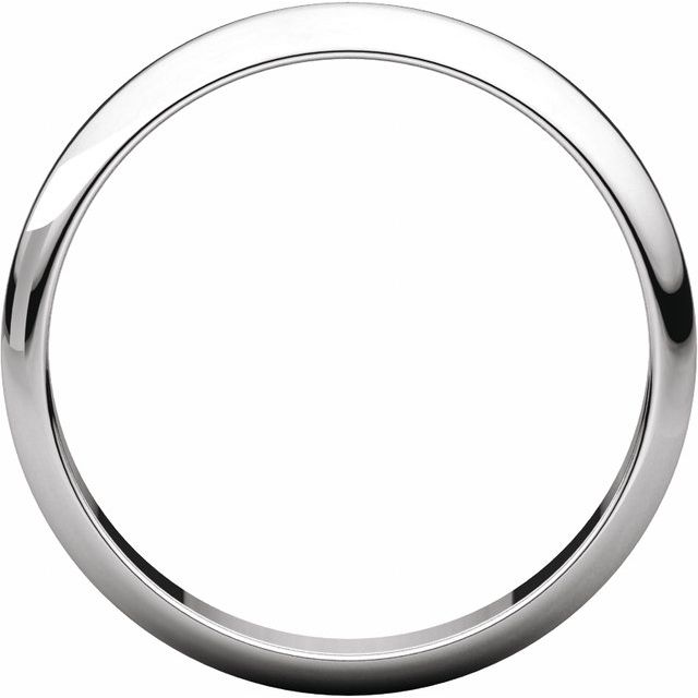 14K Yellow Or White Or Rose Gold Or Sterling Silver Or Platinum Or Palladium Standard Half Round Band