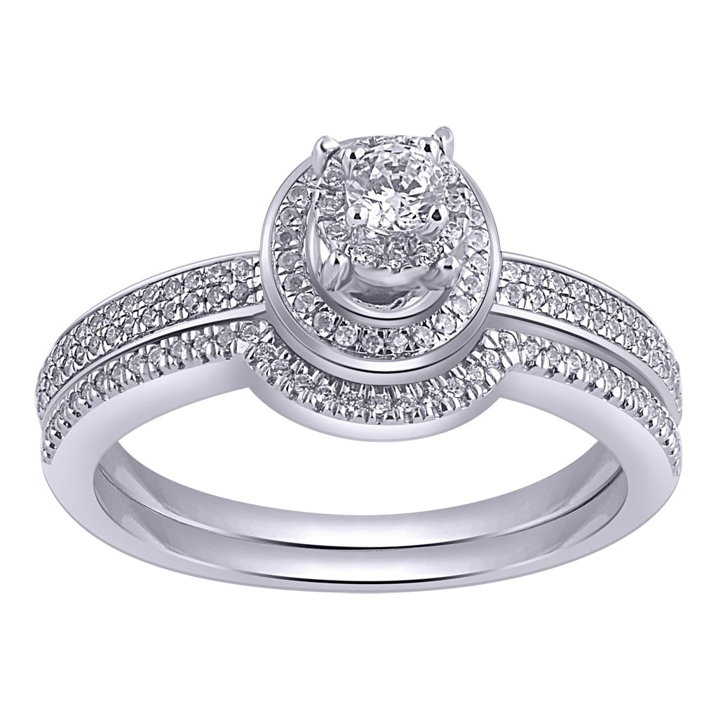 14K White Gold Ladies 0.31-0.34 Cttw Diamond Bridal Ring