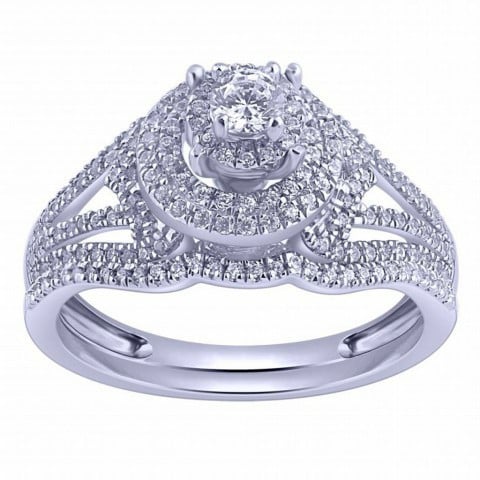 14K White Gold Ladies 0.60-0.61 Cttw Diamond Bridal Ring