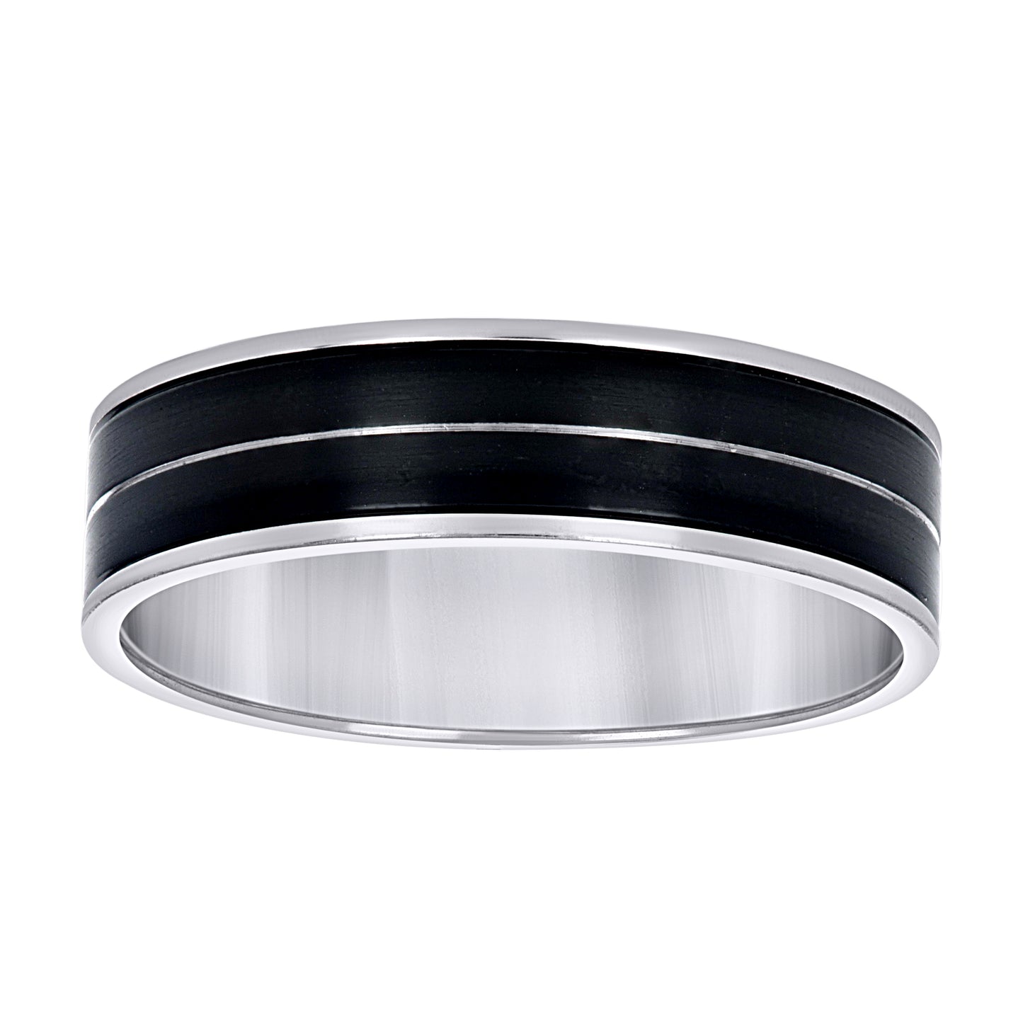 Stainless Steel Black-tone Mens 7mm Sizes 7 - 14 Comfort-Fit Bridal Anniversary Engagement Wedding Band Ring