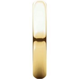 14K Yellow Gold 3.5 Mm Half Round Band Size 6