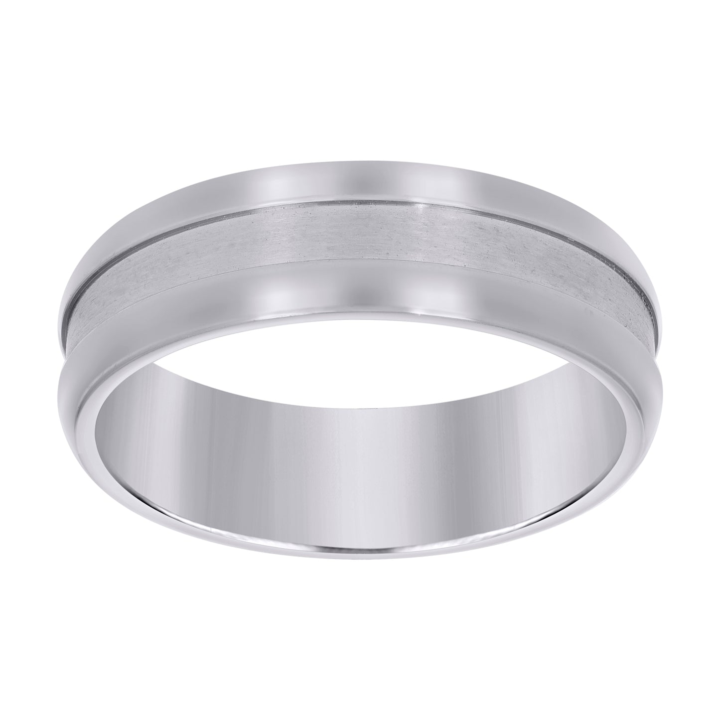 Stainless Steel Mens Center Brushed Grooved Sizes 7 - 14 Comfort-Fit Fashion Bridal Anniversary Wedding Engagement Band Ring