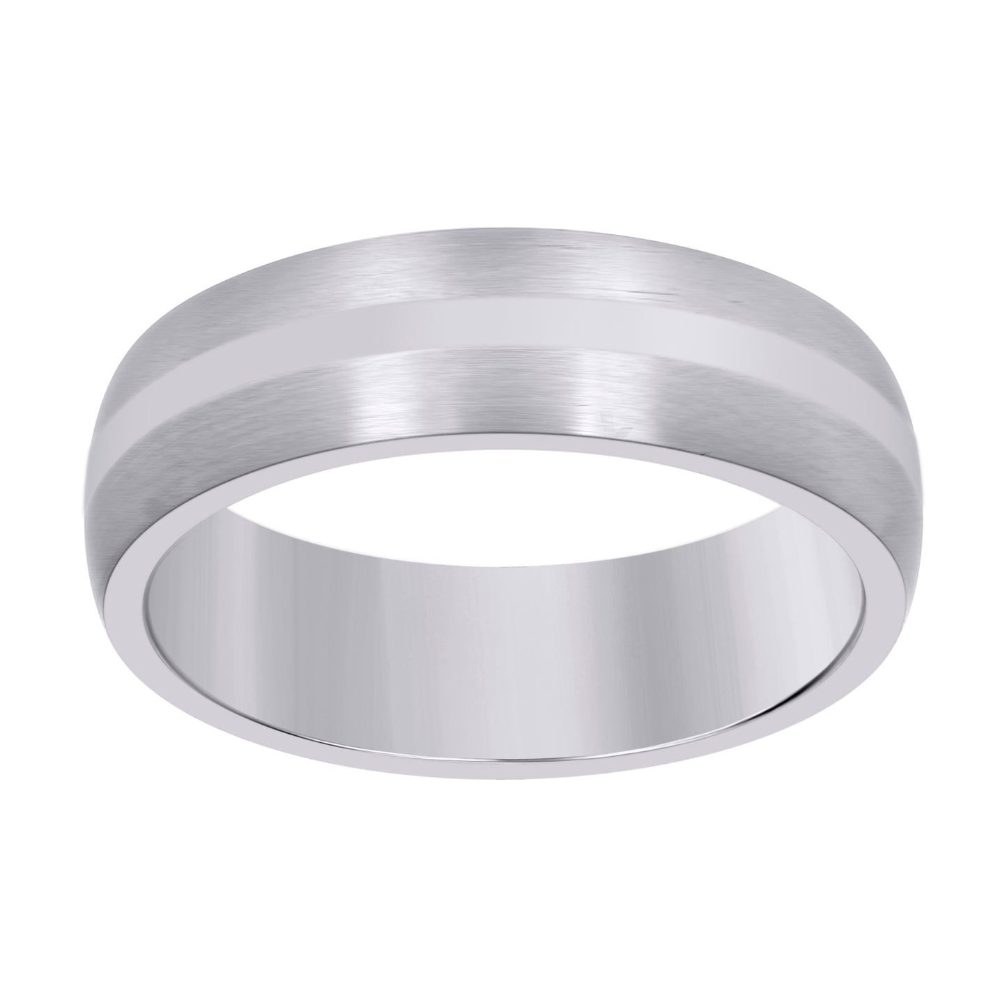 Stainless Steel Mens Center Polished Side Brushed Sizes 7 - 14 Comfort-Fit Fashion Bridal Anniversary Wedding Engagement Band Ring
