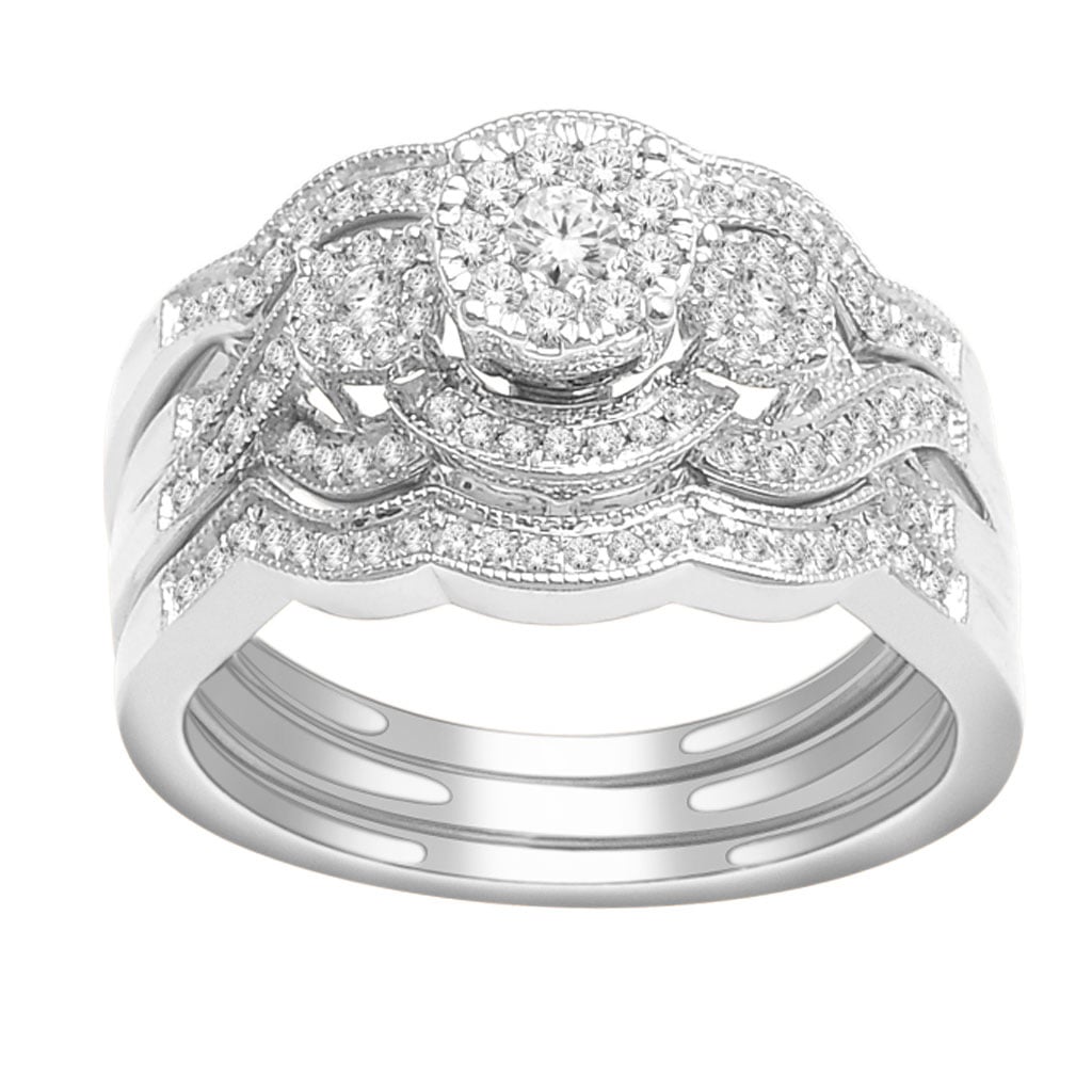 10K White Gold 0.50 Cttw Round Diamond Ladies Ring