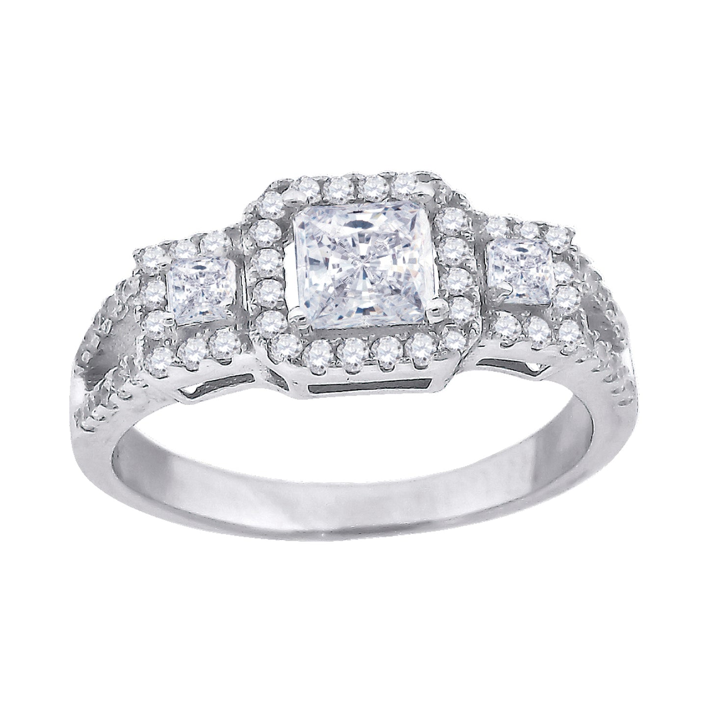 Sterling Silver Women's Cubic Zirconia Bridal Anniversary Engagement Wedding Ring