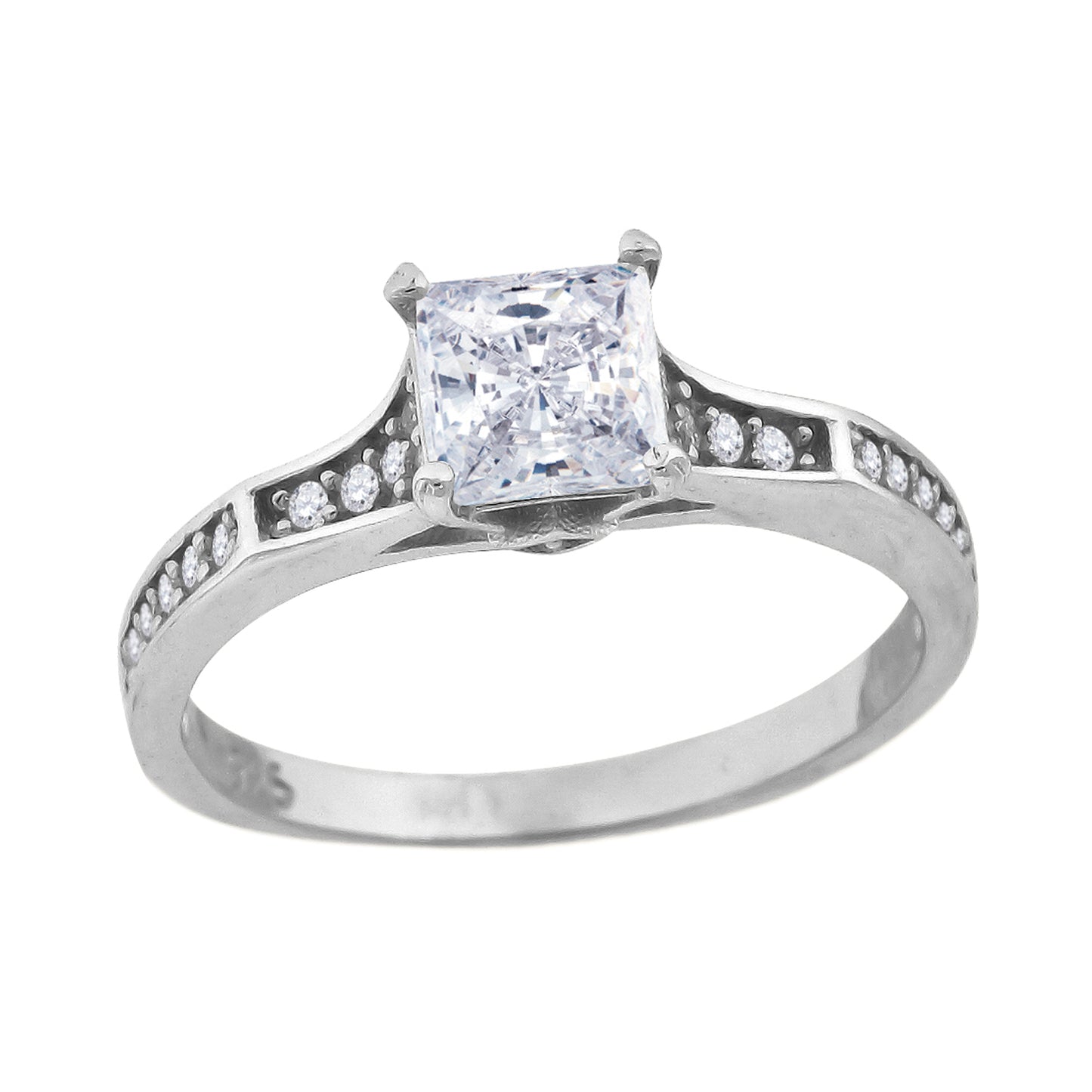 Sterling Silver Women's Cubic Zirconia Bridal Anniversary Engagement Wedding Ring