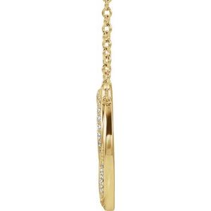 14K Yellow Gold Round G-I I1 1/5 Ctw Natural Diamond Circle Necklace, Length: 18 In