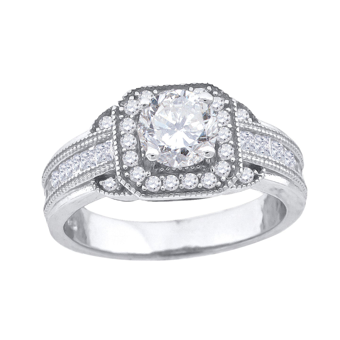 Sterling Silver Womens Cubic Zirconia Bridal Anniversary Engagement Wedding Ring