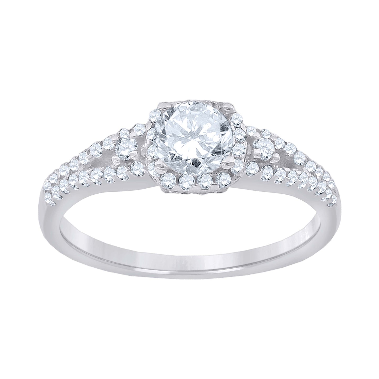 Sterling Silver Cubic Zirconia Sizes 6 To 9 Women's Bridal Anniversary Promise Wedding Band Engagement Ring