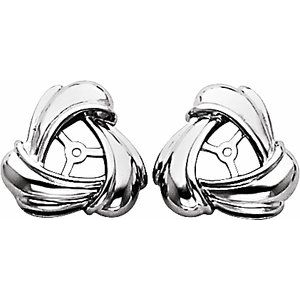 14k White Gold Or Sterling Silver 6.3 Mm Polished Knot Earring Jackets