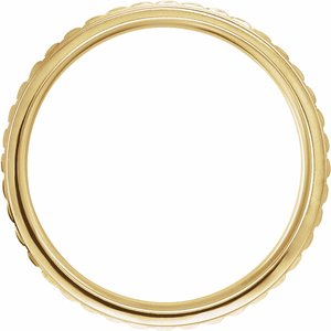 18K Yellow Gold 6 Mm Polished Vertical Ridged Band Size 11