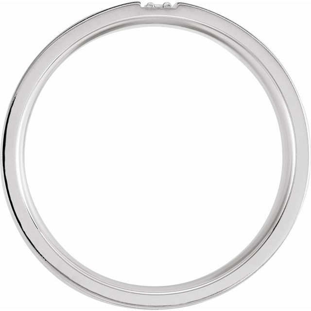 14K White Gold Satin Polished 1/10 Ctw Natural Diamond Band, Size 10