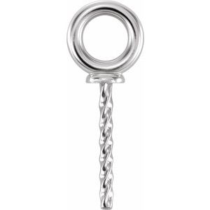 18K White Gold Polished Pendant Mounting For Pearl