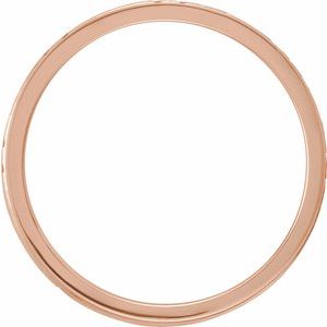 14K Rose Gold 6 Mm Polished Grooved Band Size 11