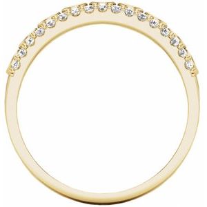 14K Yellow Gold Natural Diamond Round Natural Diamond Polished 1/2 Ctw Natural Diamond Anniversary Band Size 7