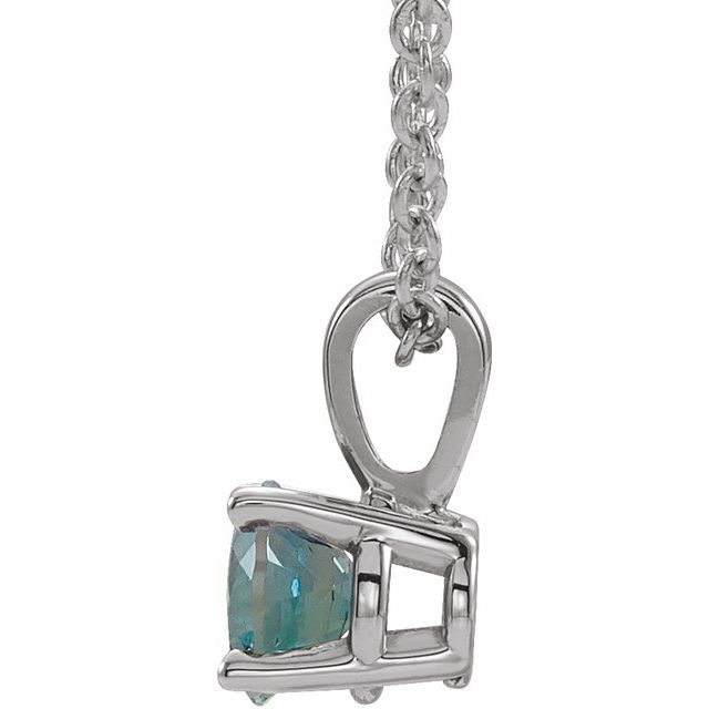 14K White Gold Round 6 Mm 16-18 In Polished Lab-Grown Alexandrite Birthstone Necklace