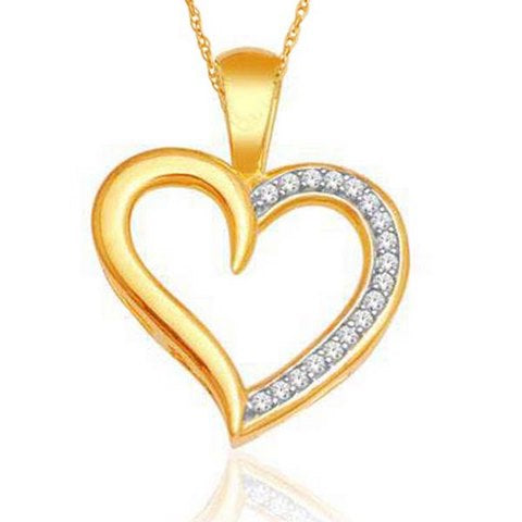 10K Yellow Gold 0.04 Cttw Diamond Heart Charm
