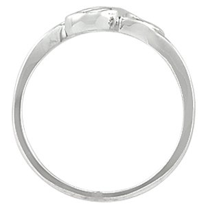 14K White Gold Polished Freeform Ring Size 6