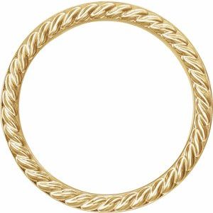 14K Yellow Gold 3 Mm Polished Rope Pattern Band Size 7
