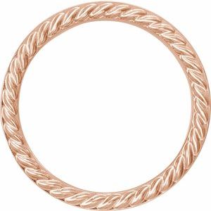 14K Rose Gold 6 Mm Polished Rope Pattern Wedding Band Size 10