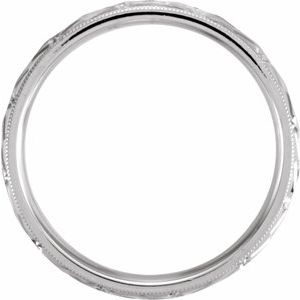 10K White Gold Design Band Size 10