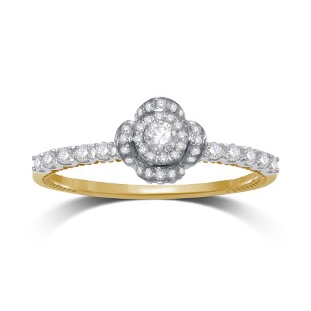 14K Yellow Gold 0.31-0.32 Cttw Diamond Ladies Ring