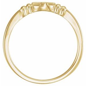 10K Yellow Gold Cross Ring Size 7