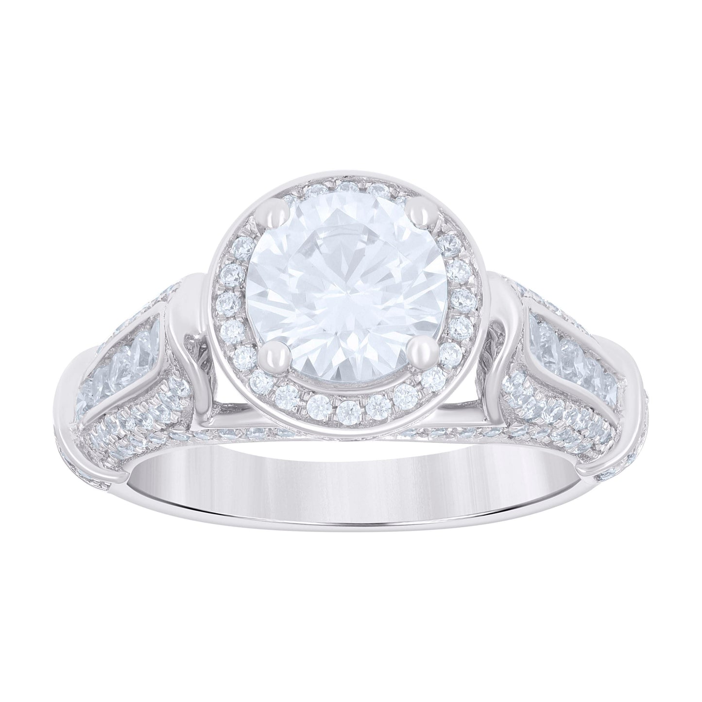 Sterling Silver Women's Cubic Zirconia Bridal Anniversary Engagement Wedding Ring