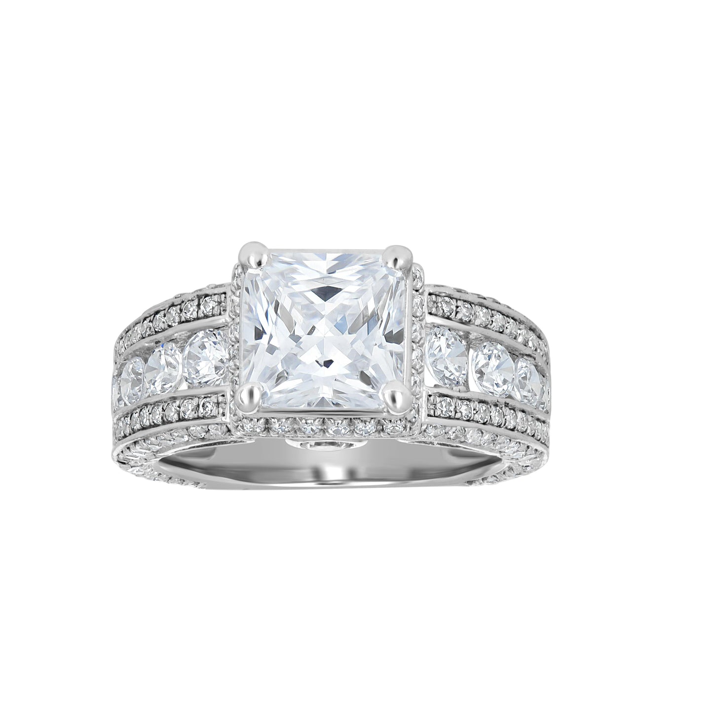 Sterling Silver Women's Cubic Zirconia Bridal Anniversary Engagement Wedding Ring