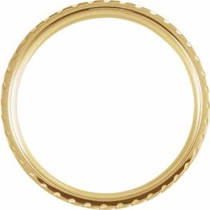 14K Yellow Gold Comfort-Fit Tread Pattern Band Size 10