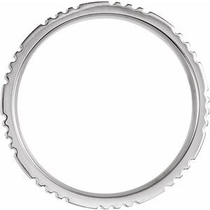 14K White Gold Satin 5 Mm Polished Grooved Band Size 10
