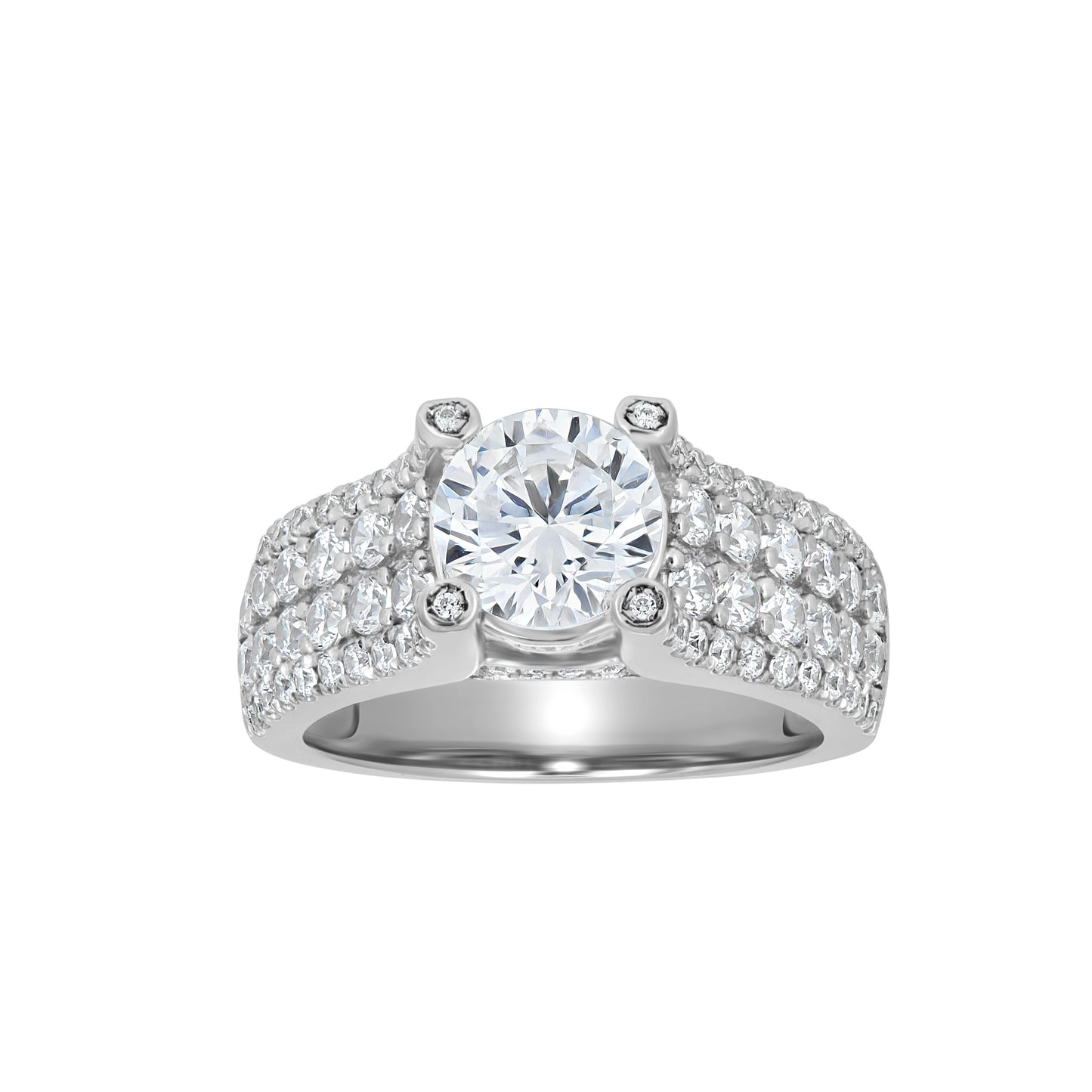 Sterling Silver Women's Cubic Zirconia Bridal Anniversary Engagement Wedding Ring