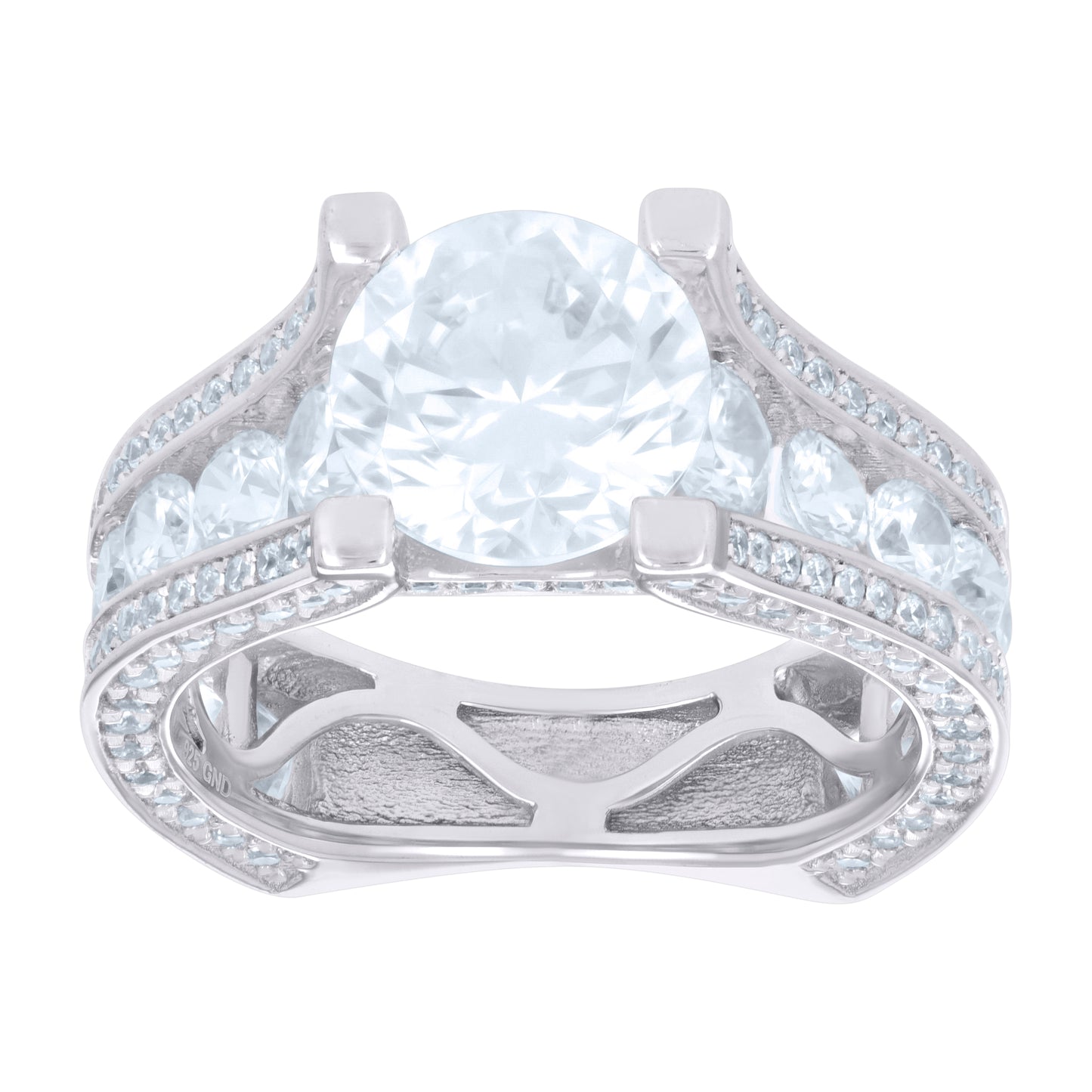 Sterling Silver Women's Cubic Zirconia Bridal Anniversary Engagement Wedding Ring