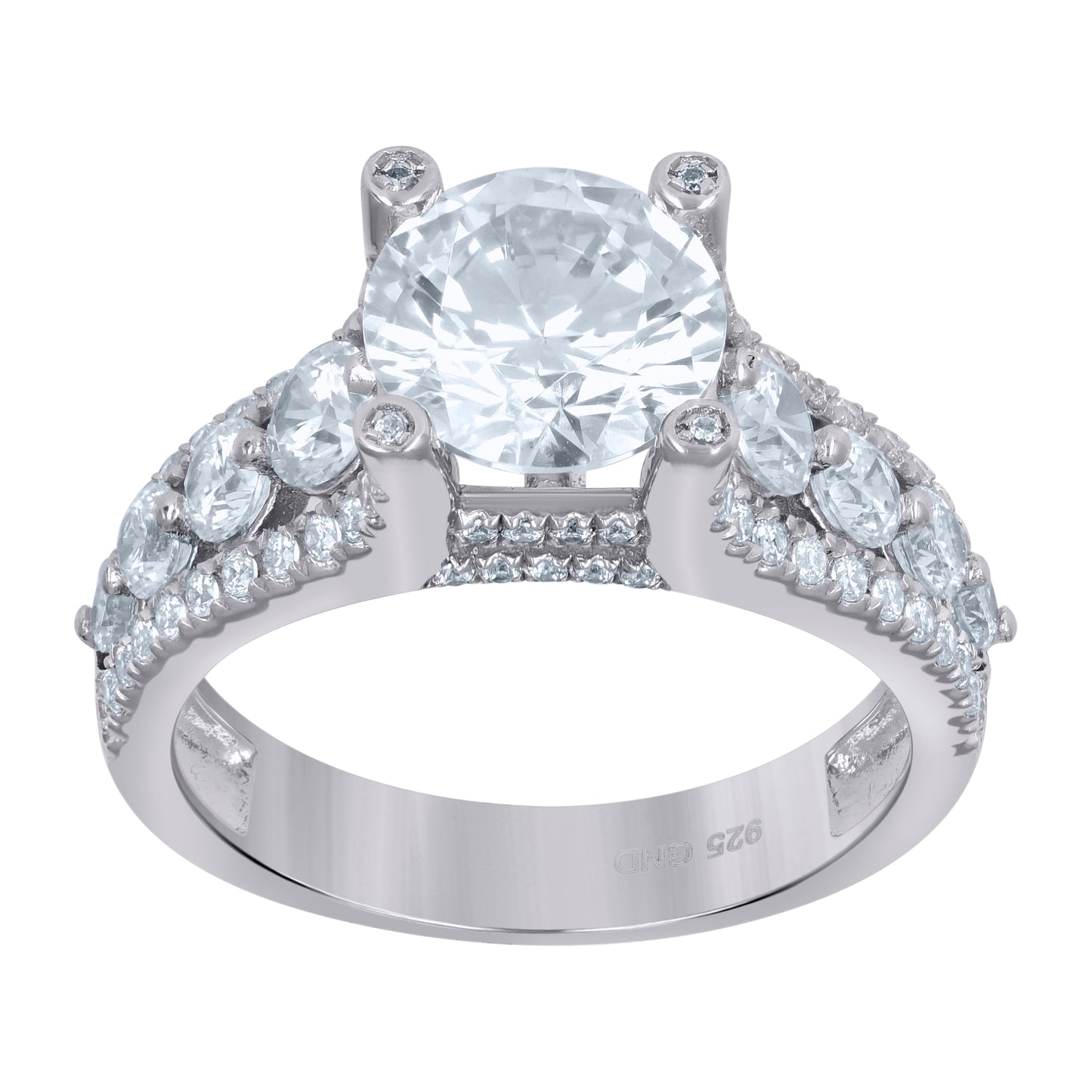 Sterling Silver Women's Cubic Zirconia Bridal Anniversary Engagement Wedding Ring