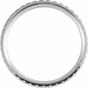 14K White Gold Comfort-Fit Tread Pattern Band Size 12