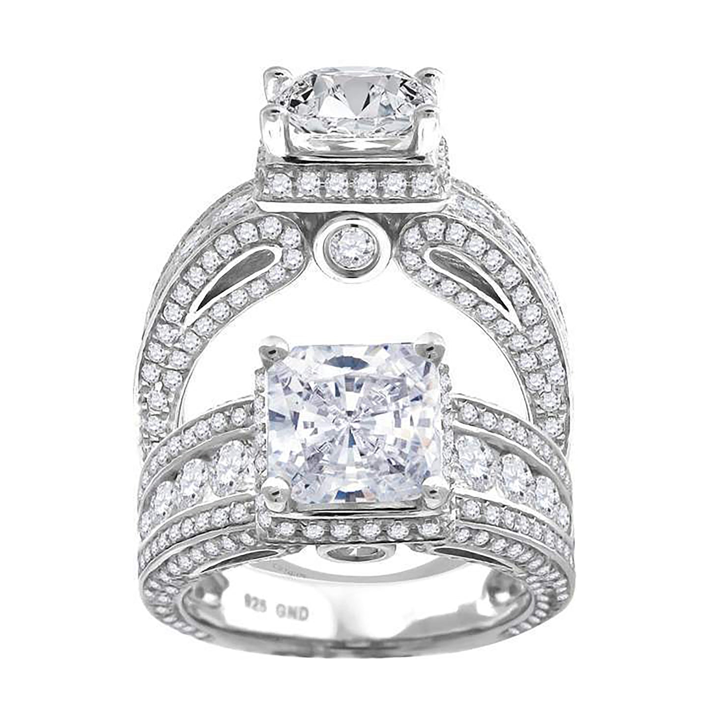 Sterling Silver Women's Cubic Zirconia Bridal Anniversary Engagement Wedding Ring